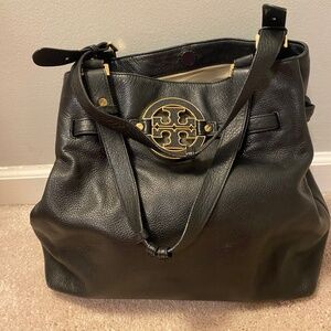 BLACK AND GOLD TORY BURCH PURSE